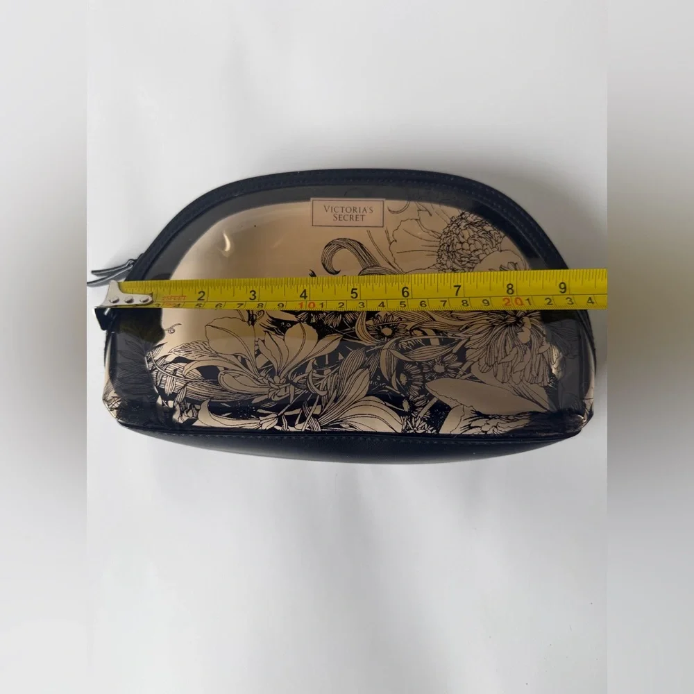 Victoria's Secret Black‎ and Cream Floral Pouch